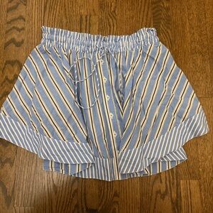 Anthropologie Blue & White Striped Button-Front Skirt - Size Small
